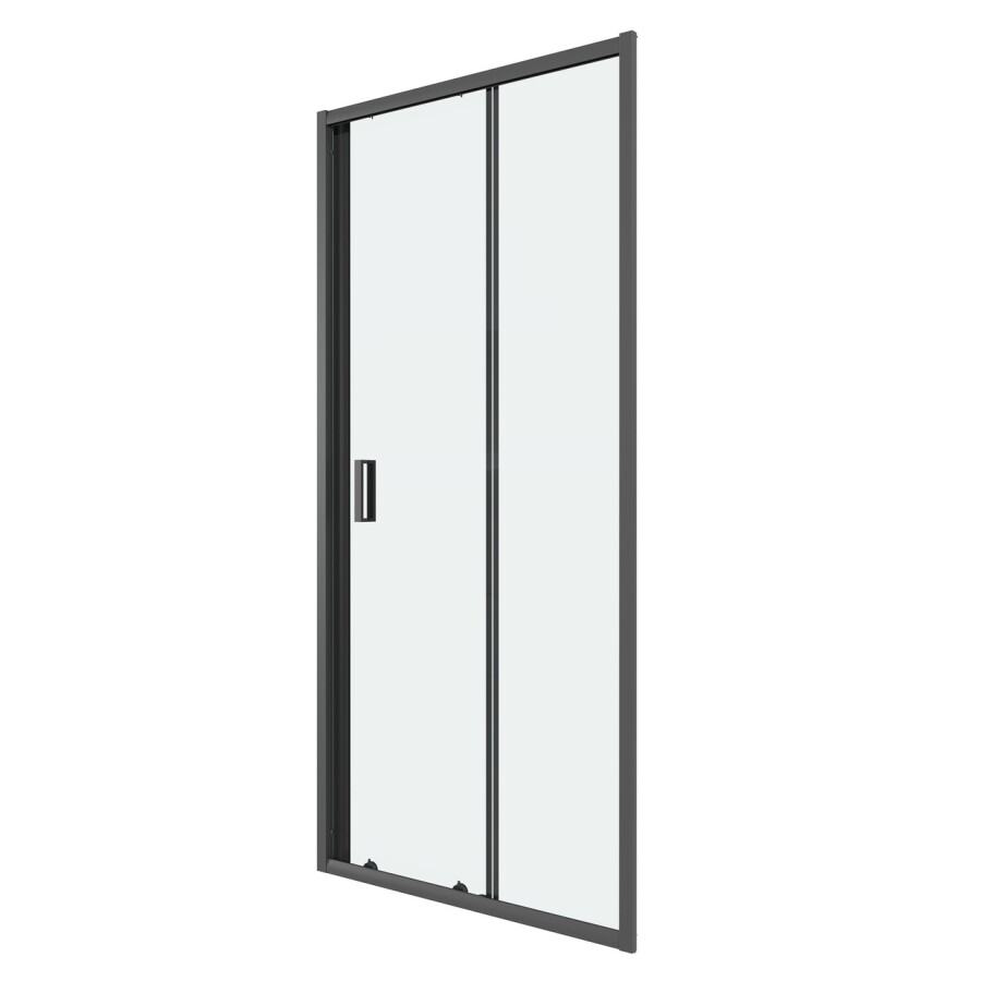 Дверь в нишу Niagara Eco NG-651-9AB (90х190) черный,стекло прозрачное,1 место