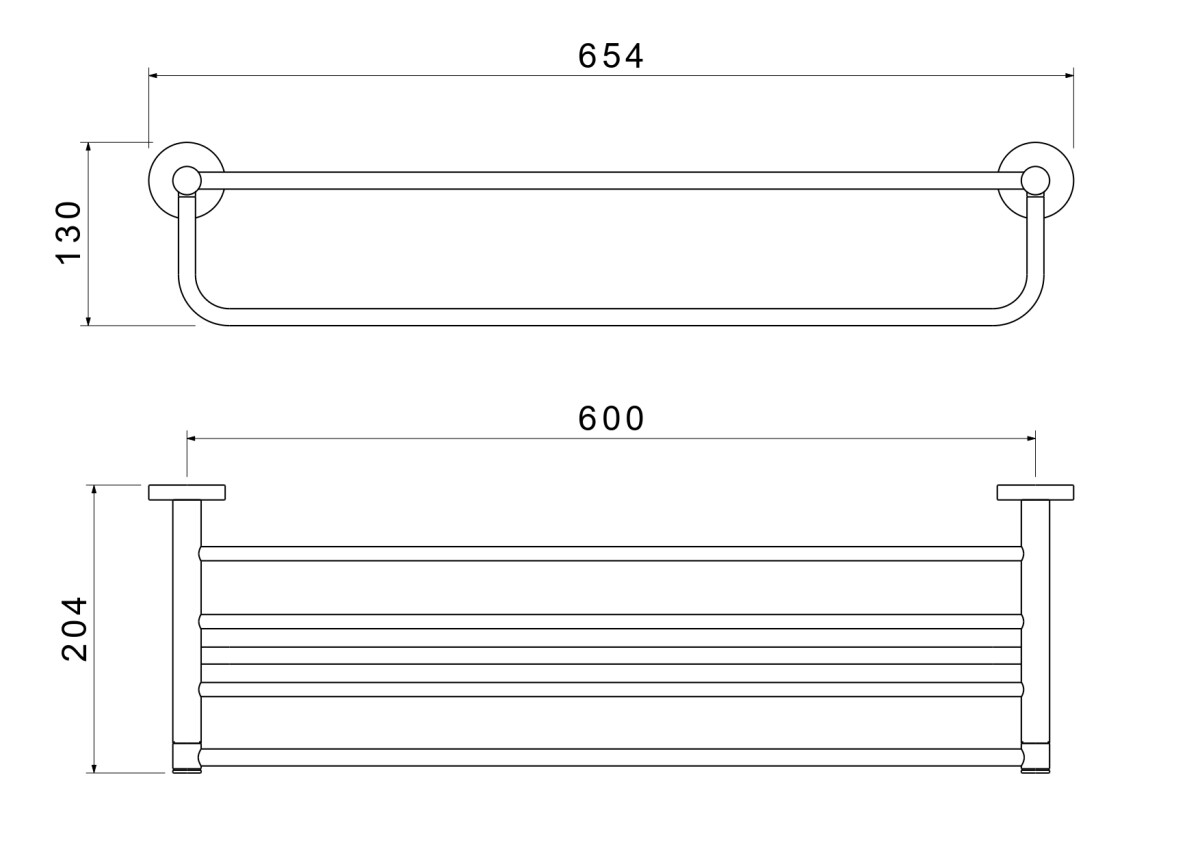 Aquatek Европа AQ4115BGM Полка для полотенец Оружейная сталь