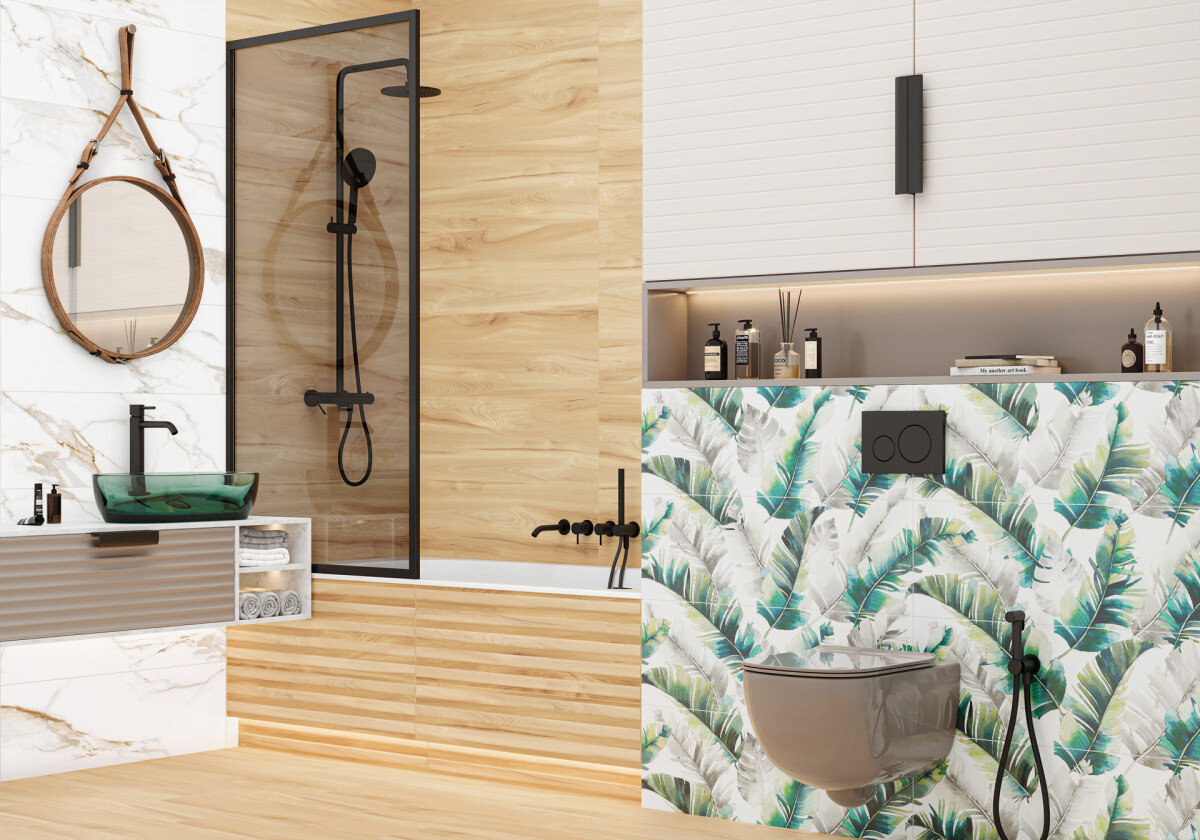 Delacora Barbados Woodstyle Elm Керамическая плитка настенная 300 x 900 x 10.5 WT93WOS11