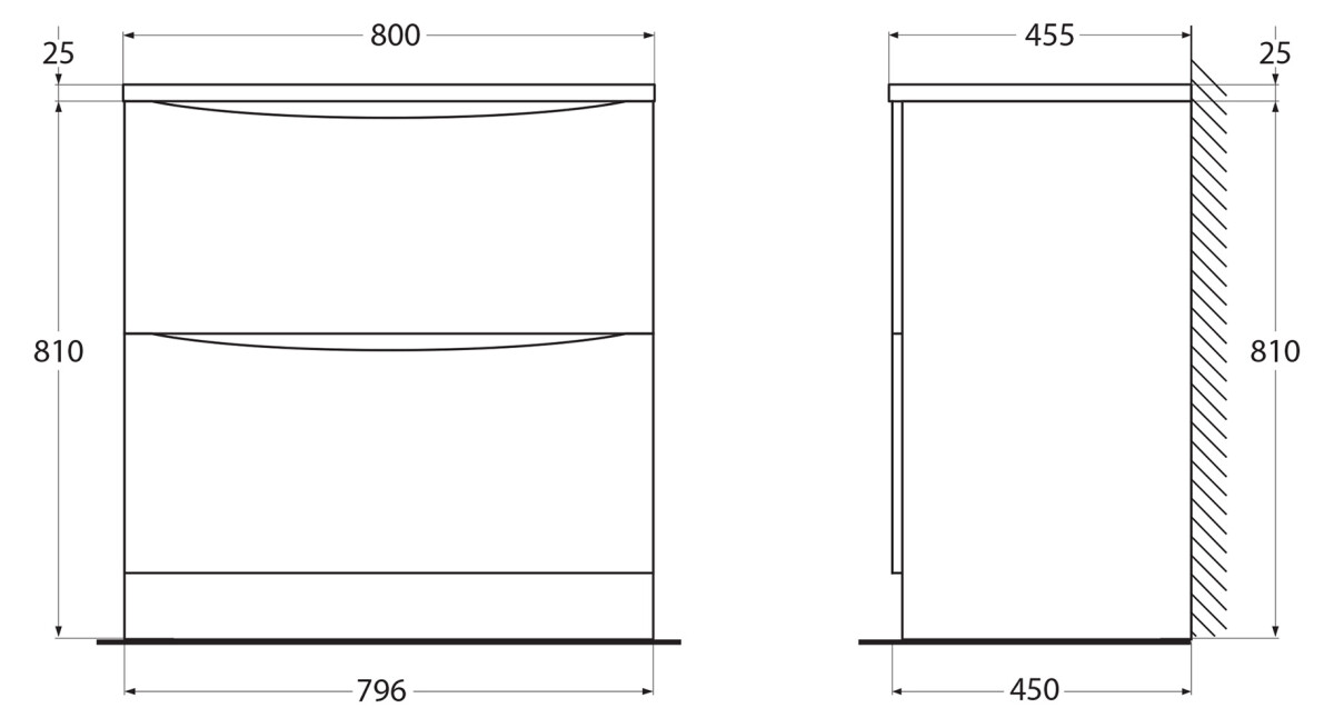 BelBagno Acqua 80 см тумба под раковину ACQUA-800-2C-PIA-BL напольная