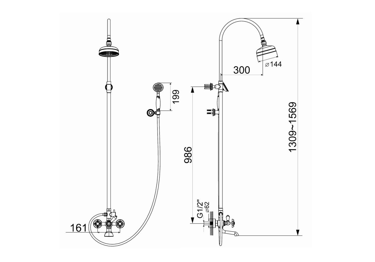 Imprese Cuthna T-10280 zlato Душевая система с изливом