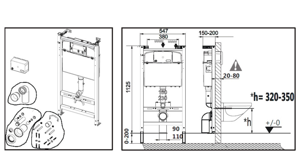 Roca Meridian 893104110 унитаз подвесной + инсталляция