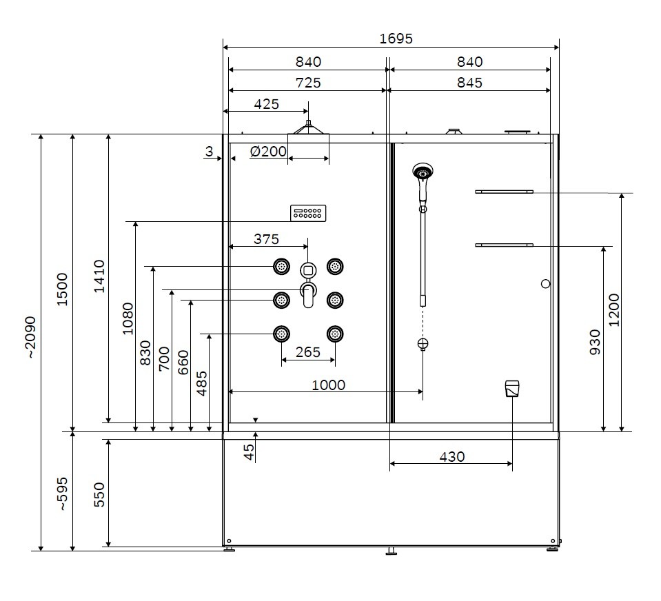 Am.Pm Sense W75B-170S085WTA Душевой бокс 170*85*209