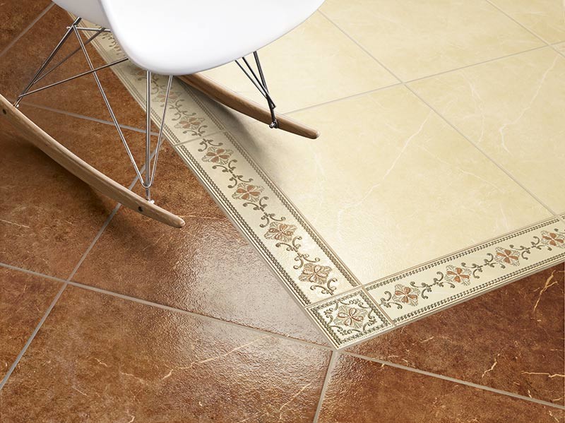 Coliseum Gres Sicilia Marrone Fascia Foglie 7x45 вставка напольная коричневая