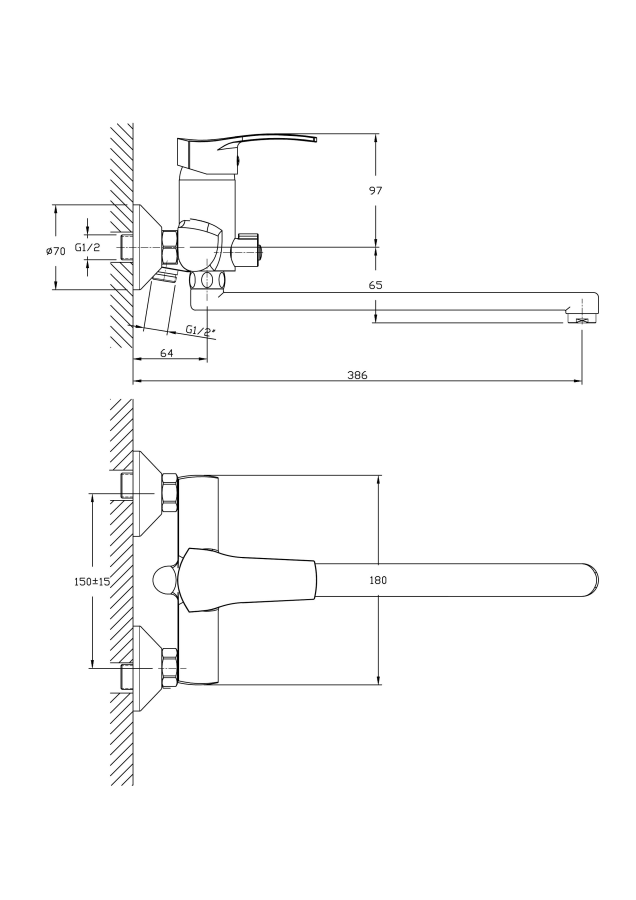 Haiba смеситель для ванны HB2270-k