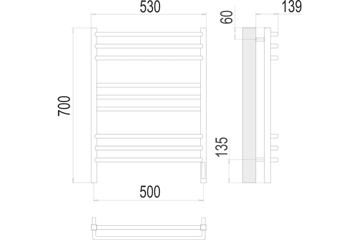 Полотенцесушитель электрический Terminus Сицилия sensor quick touch 530/700 П9 4670078526311