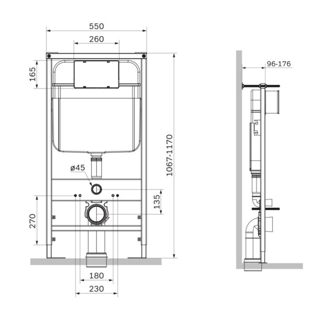 Инсталляция для унитаза с матовой черной кнопкой LOGAN OVAL BLACK MATTЕ 299419