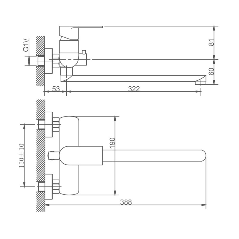 Haiba смеситель для ванны HB22807