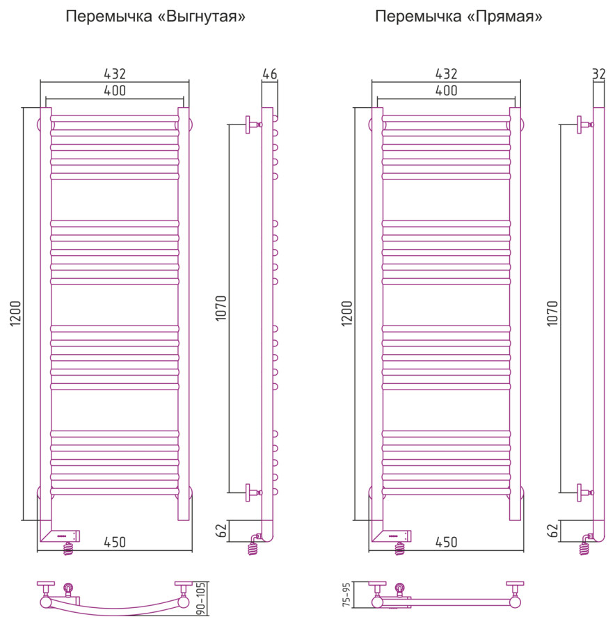 Сунержа Богема 2.0 полотенцесушитель электрический 1200*400