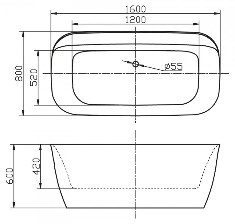 BelBagno BB303 160*80 ванна акриловая прямоугольная