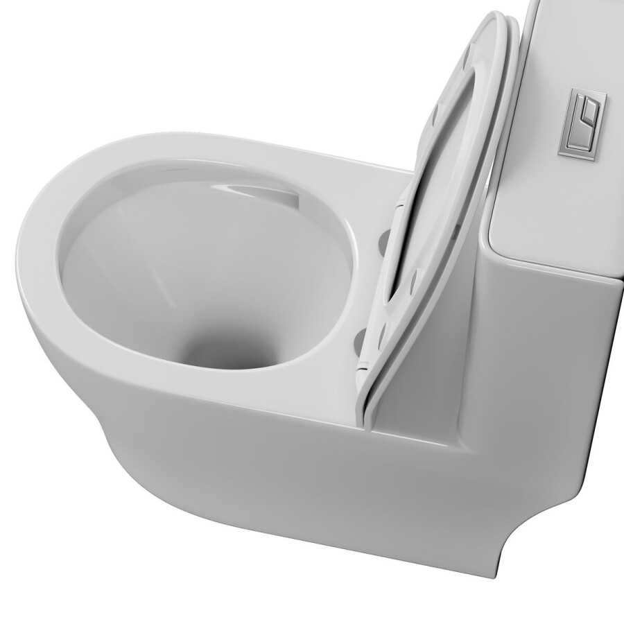 Унитаз напольный Grossman Classic GR-4488SQ (700х375х780) безободковый,белый,моноблок с тонкой крышкой,микролифт,смыв торнадо,1 мест
