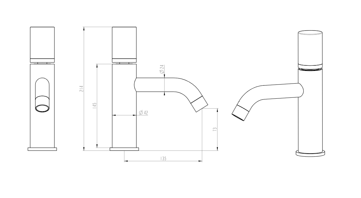 Смеситель для раковины Boheme Stick ручка Spirale Brushed Bronze 121-BRB.4