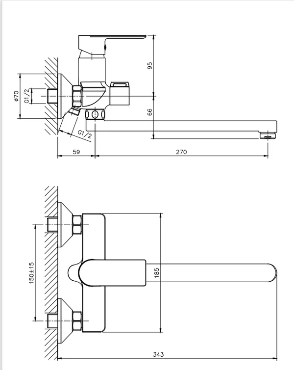 Haiba смеситель для ванны HB22505-3