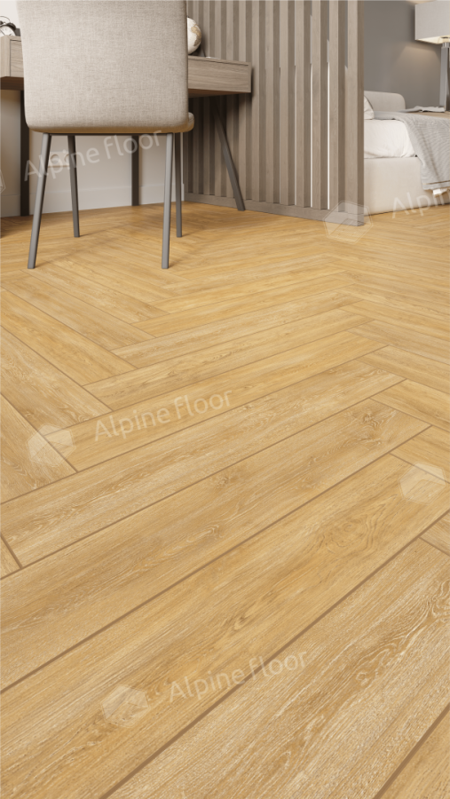 Ламинат Alpine Floor Herringbone 8 Pro (NEW), LF102-04A Дуб Тулуза 606 х 101 х 8 mm