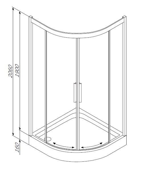 Am.Pm Like W80G-301-090MT Twin Slide душевое ограждение 90*90*190