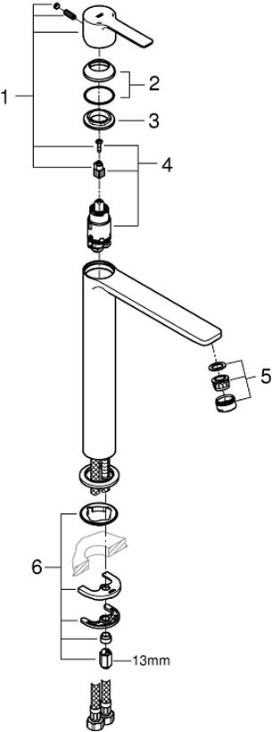 Grohe Lineare New 23405DC1 смеситель для раковины 28 мм