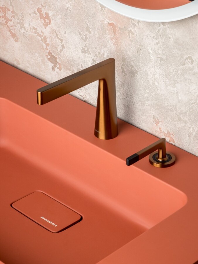 Смеситель для раковины 2х-позиционный Boheme Duo Copper Brushed 161-CB