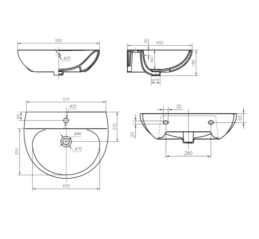 Ifo Frisk RS020550000 раковина 55 см
