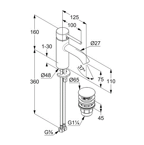Kludi Bozz смеситель для раковины 382663976