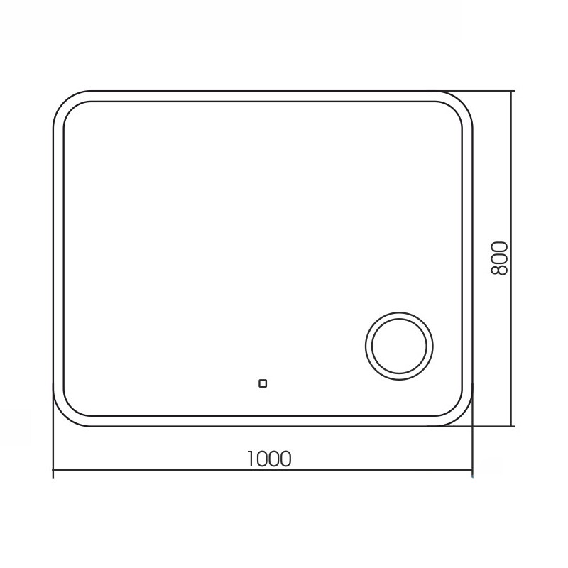 Зеркальное полотно Azario Эльза 100*80 часы LED00002329