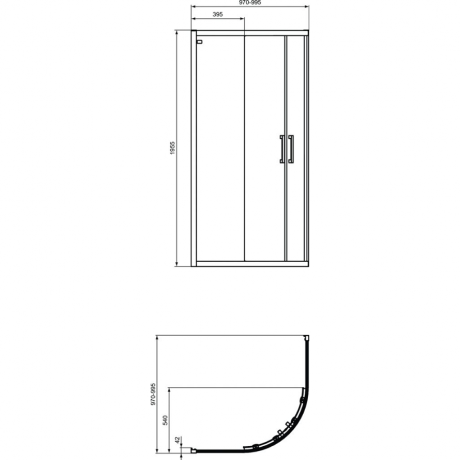 Ideal Standard I.Life душевое ограждение 100х100 K9252V3