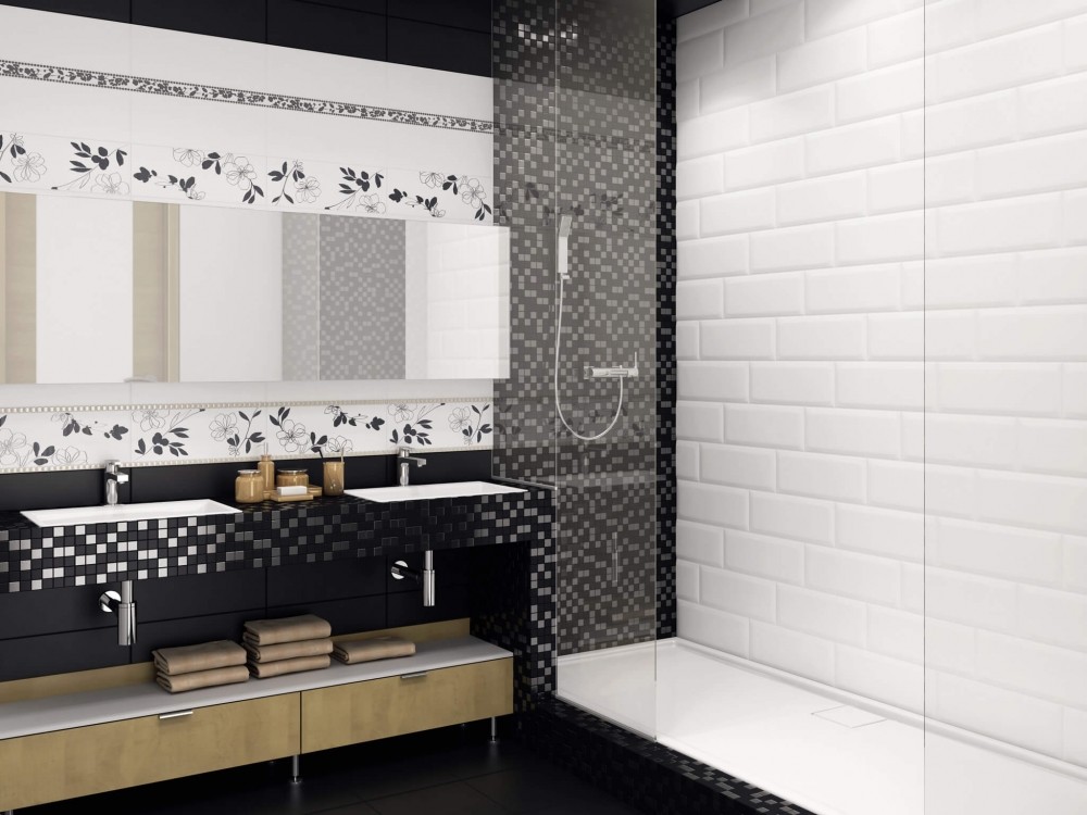 Kerama Marazzi Бельканто 15х40 см декор настенный черный мозаичный 17115078