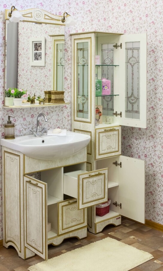 Sanflor Адель 65 тумба с раковиной Santek Стелла 65 напольная, белая