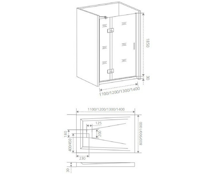 Bas Saturn WTW-110-C-CH-L Душевые двери 110*185 СА00005