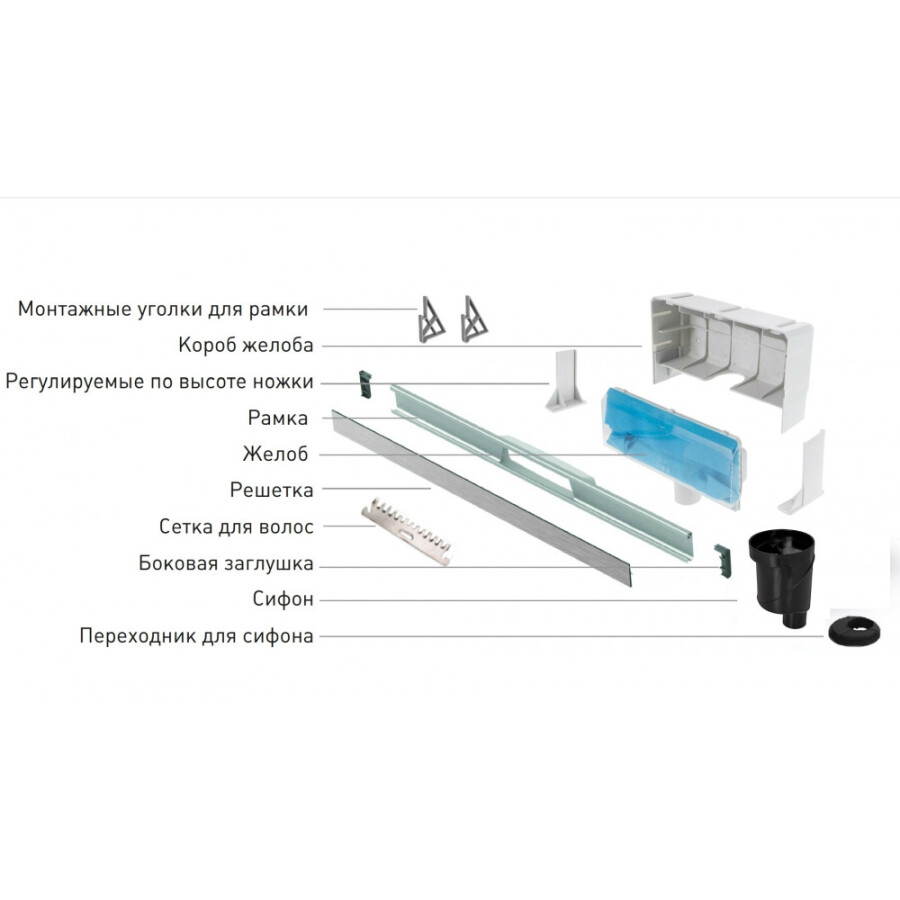 Berges Wasserhaus Wall 090057 Душевой лоток 1000 мм