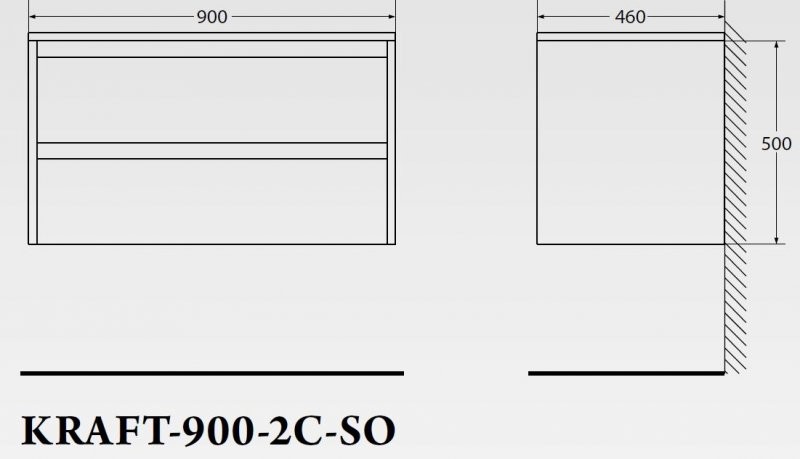 BelBagno KRAFT-900-2C-SO-BO тумба под раковину подвесная