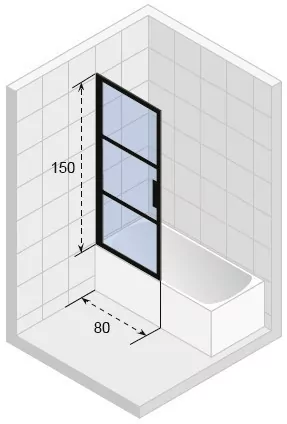 Riho GRID GB501 1500x 80 R шторка для ванны GBB5080002