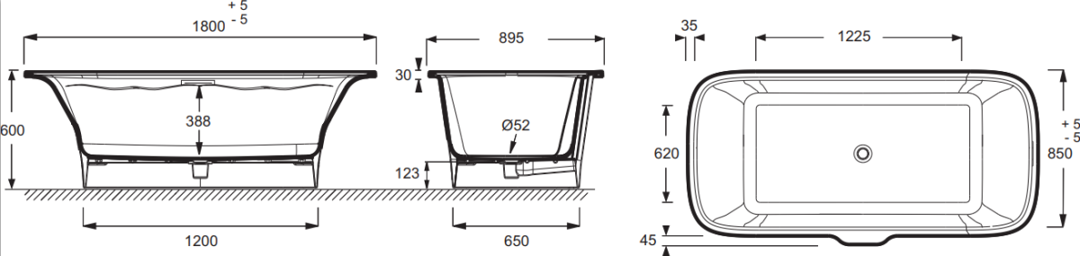 Jacob Delafon Elite 180*85 ванна акриловая прямоугольная E6D032-00