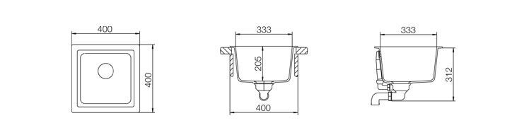 Schock Euro 40 700223 кухонная мойка альпина 40х40 см
