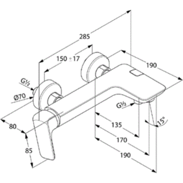 Kludi Ameo смеситель для ванны 416710575
