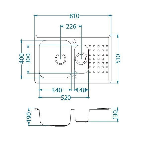 Мойка Alveus Praktik 110 1100214 нержавеющая сталь satin 81x51 см