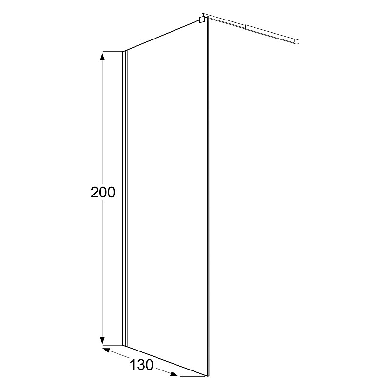 Душевая перегородка Loranto Walk-in 130х200 CS-Z02В-130 профиль черный матовый