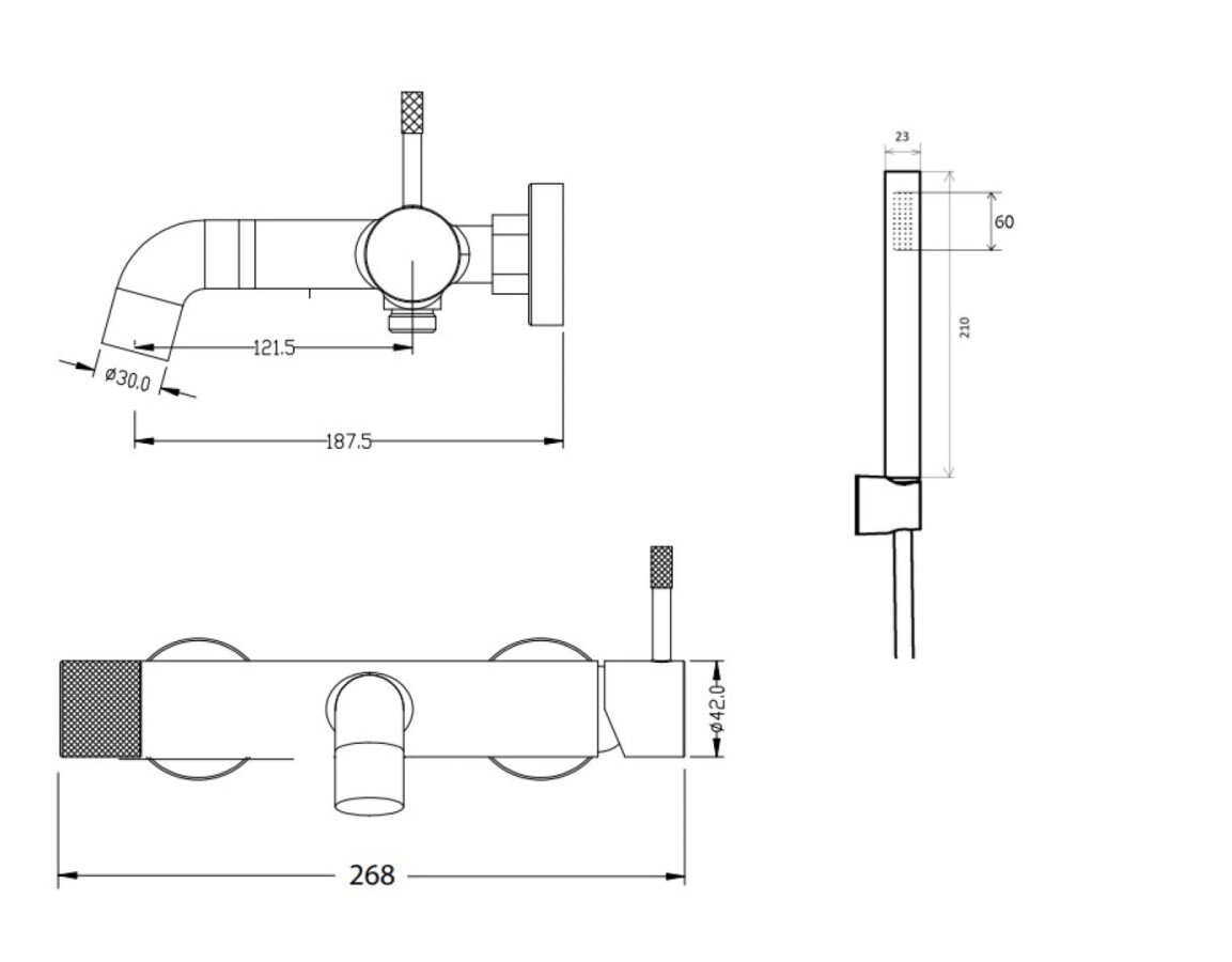Смеситель для ванны Boheme Uno Хром 463-CR
