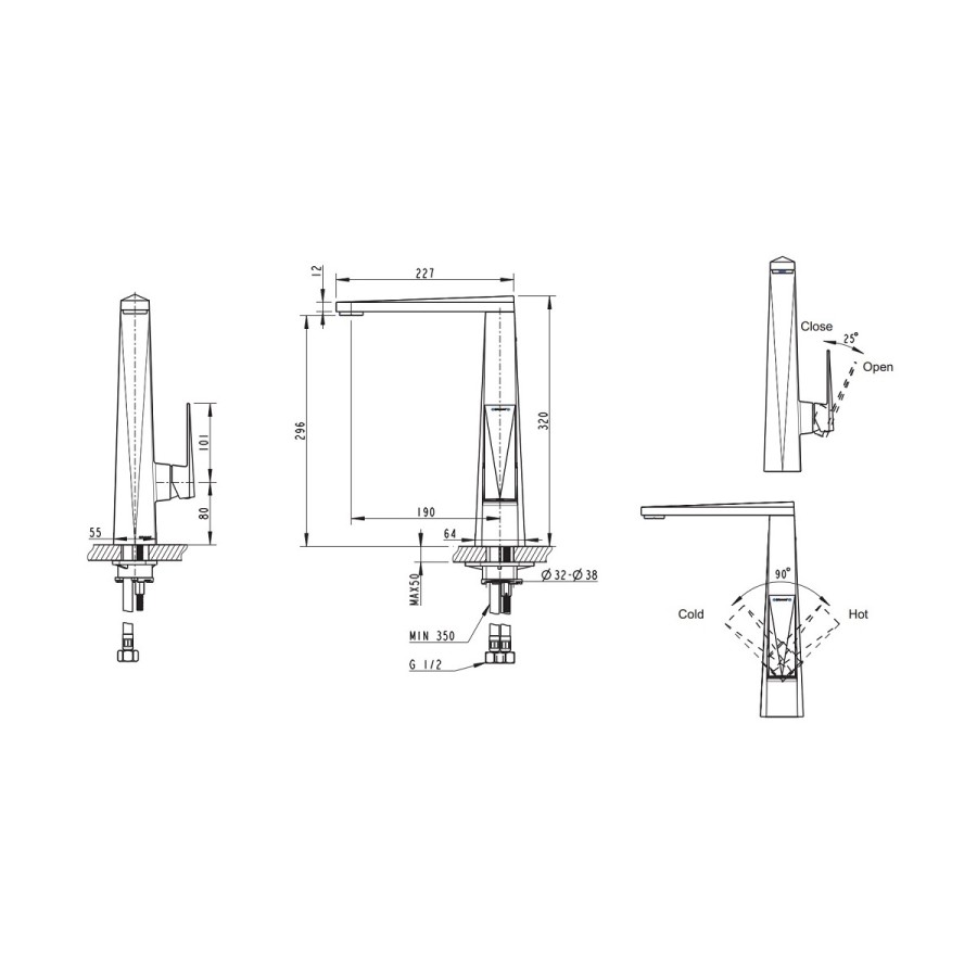 Bravat Iceberg F776110G-2 смеситель для кухни золото