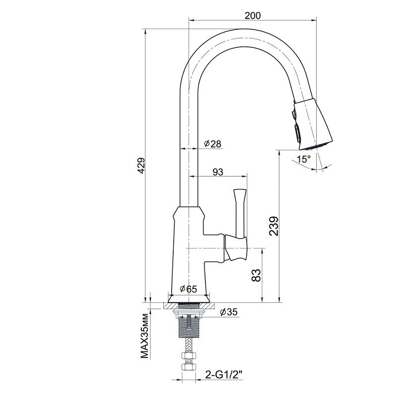 Imprese Podzima Zrala ZMK02170815 смеситель для кухни бронза