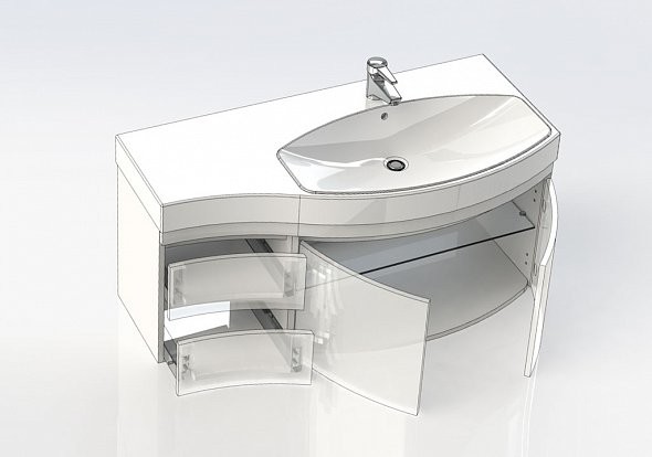 Aquanet Опера 115 тумба с раковиной 00212996 подвесная, правая