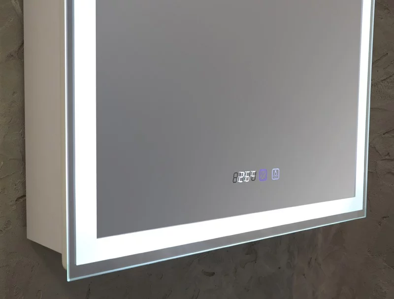 Azario Киото зеркало-шкаф 53,5х75 см сенс. выкл, диммер, часы LED-00002356