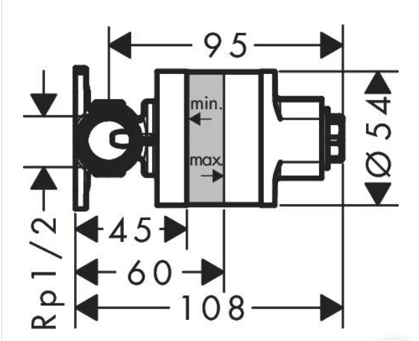 Hansgrohe 29232000S Set HG Комплект для гигиенического душа встроенный (29232000+29235180) Хром