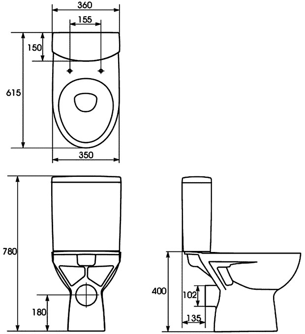 Cersanit Parva Clean On унитаз напольный S-KO-PA011-3/6-COn-DL-w