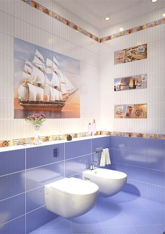 Azori Variete Blue Marine 6х50см бордюр настенный глянцевый