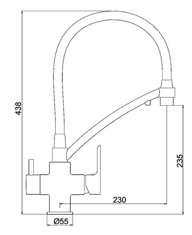 Смеситель для кухни со встроенным фильтром (краном) под питьевую воду Gappo G48 G4348