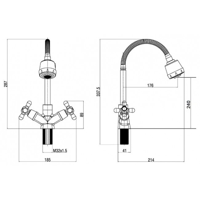 Mixxus Dve 011 Reflector Смеситель для кухни с гибким изливом SS0398
