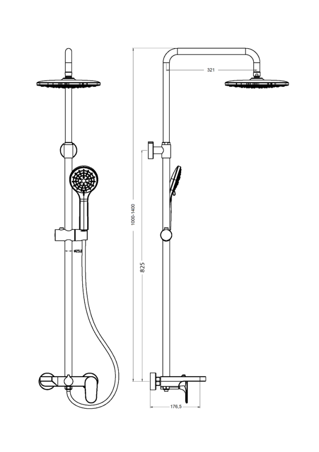 Душевая система Boheme Spectre Хром с изливом 458-CR