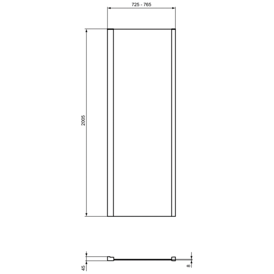 Ideal Standard I.Life фиксированная панель 75 см T4862EO