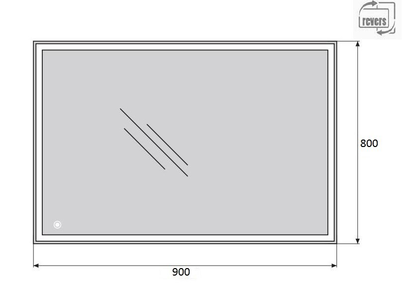 Зеркальное полотно BelBagno 90*80 SPC-GRT-900-800-LED-TCH