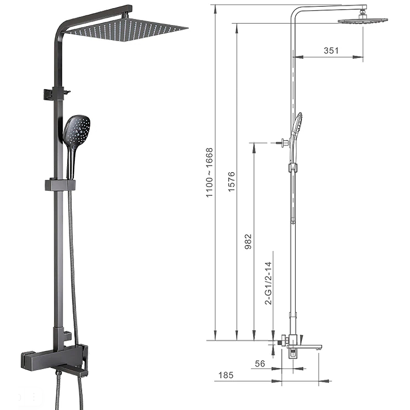 Душевая система со смесителем Gappo G17-9 G2417-9